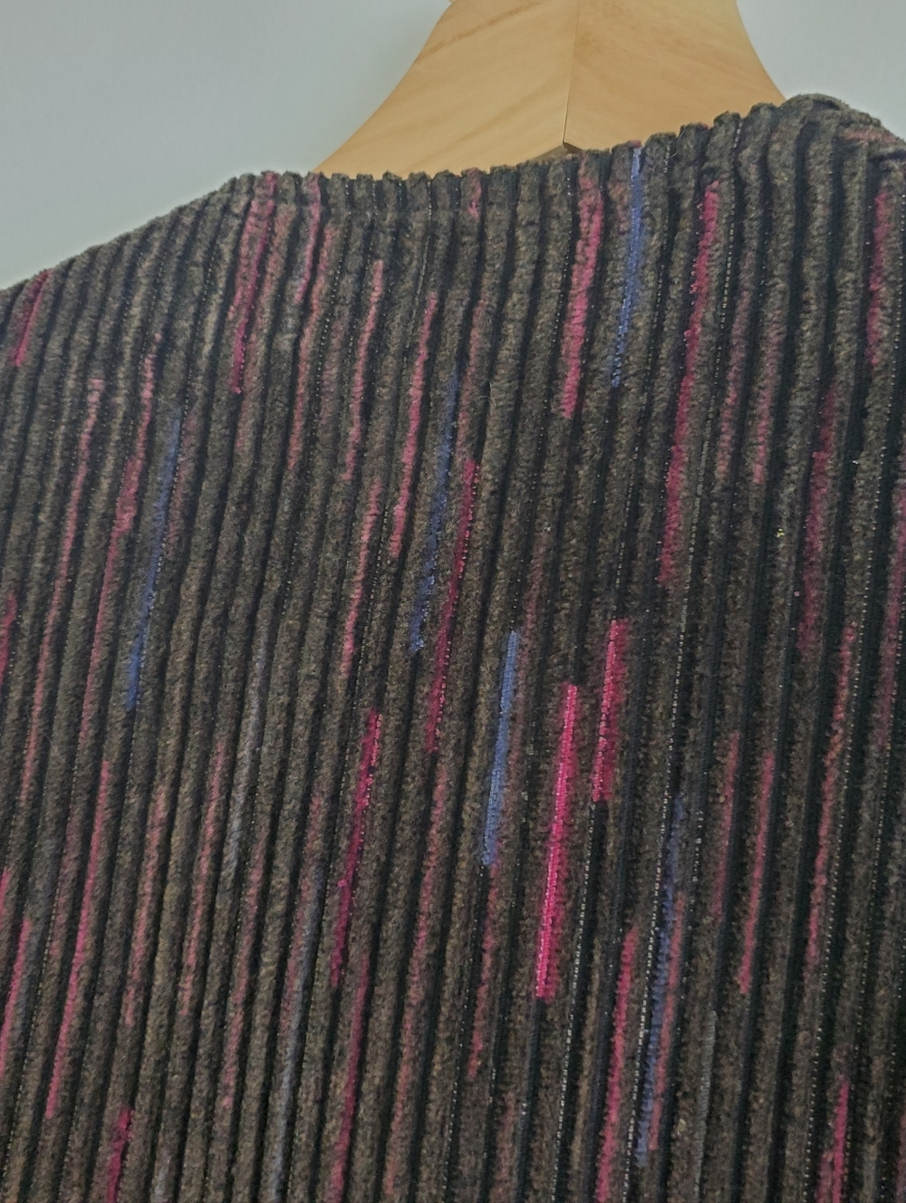 Vintage 60s Large Cord Suit Jacket Brian Tucker Dublin Black Coat Pink Stripes - Picture 10 of 16